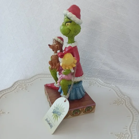 Jim Shore The Grinch Dr Seuss with Max and Cindy Lou - Green, Red, Pink - Picture 2 of 10